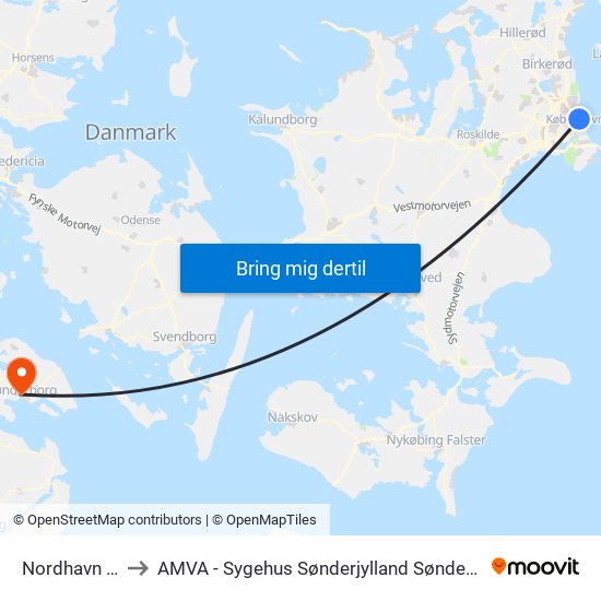 Nordhavn St. to AMVA - Sygehus Sønderjylland Sønderborg map