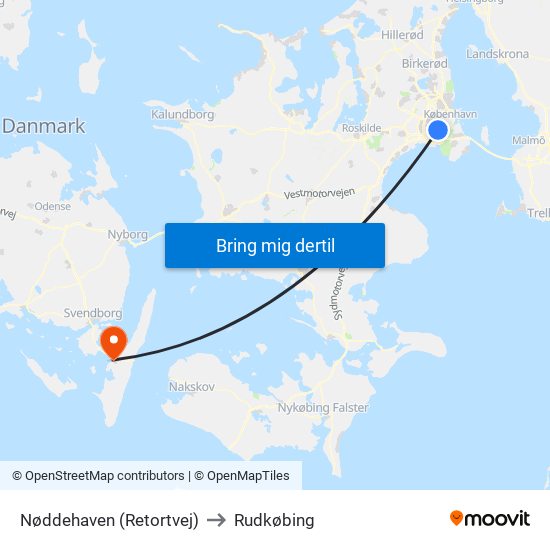 Nøddehaven (Retortvej) to Rudkøbing map