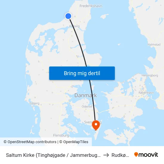 Saltum Kirke (Tinghøjgade / Jammerbugt Komm.) to Rudkøbing map