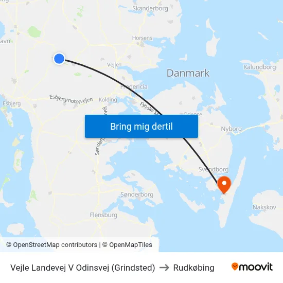 Vejle Landevej V Odinsvej (Grindsted) to Rudkøbing map