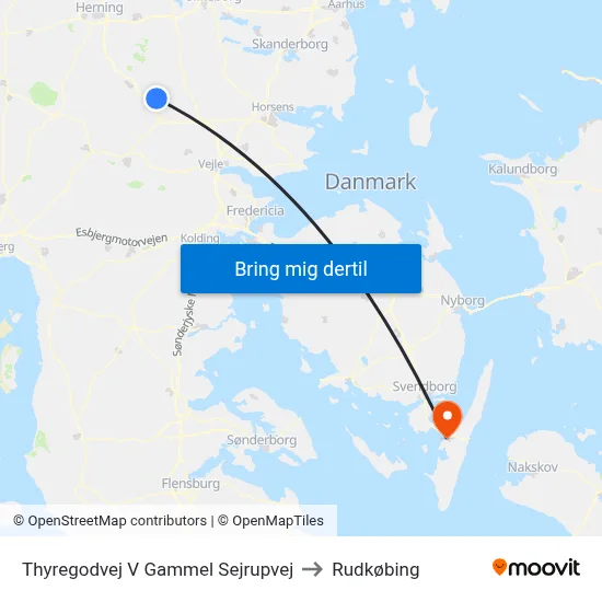 Thyregodvej V Gammel Sejrupvej to Rudkøbing map