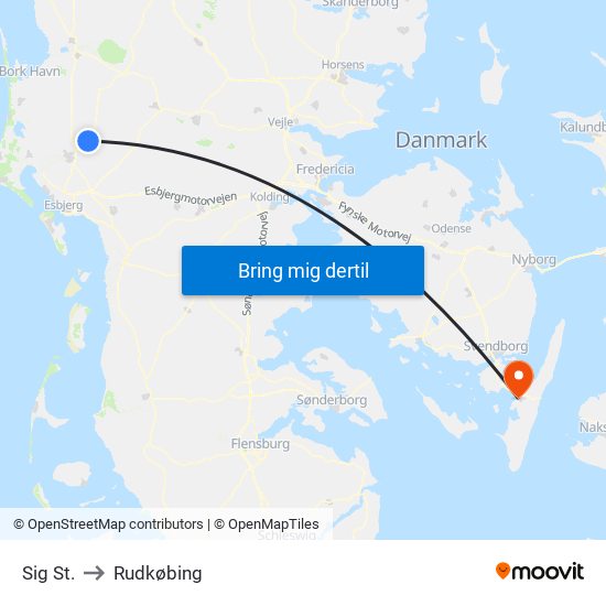 Sig St. to Rudkøbing map