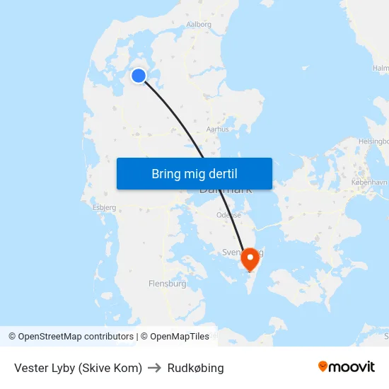 Vester Lyby (Skive Kom) to Rudkøbing map