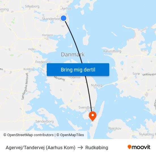 Agervej/Tandervej (Aarhus Kom) to Rudkøbing map