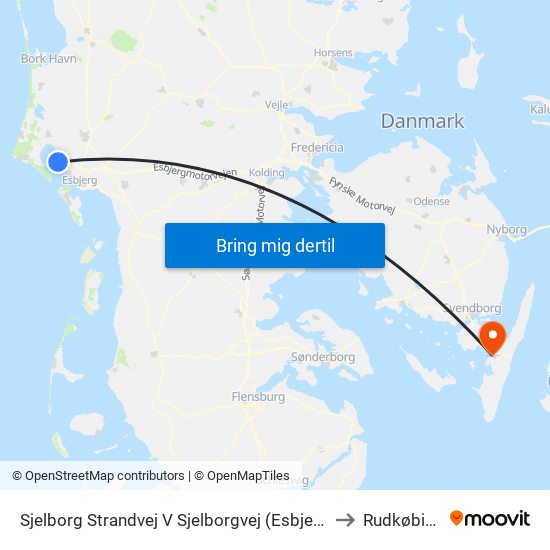 Sjelborg Strandvej V Sjelborgvej (Esbjerg) to Rudkøbing map