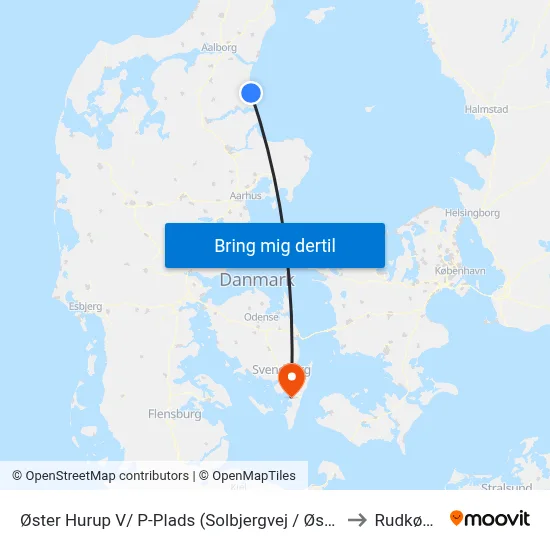 Øster Hurup V/ P-Plads (Solbjergvej / Øster Hurup) to Rudkøbing map