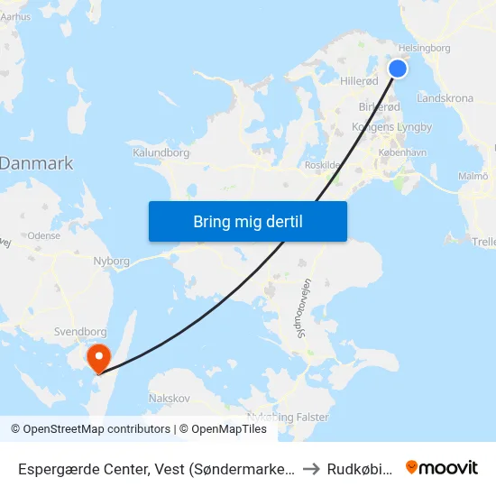 Espergærde Center, Vest (Søndermarken) to Rudkøbing map