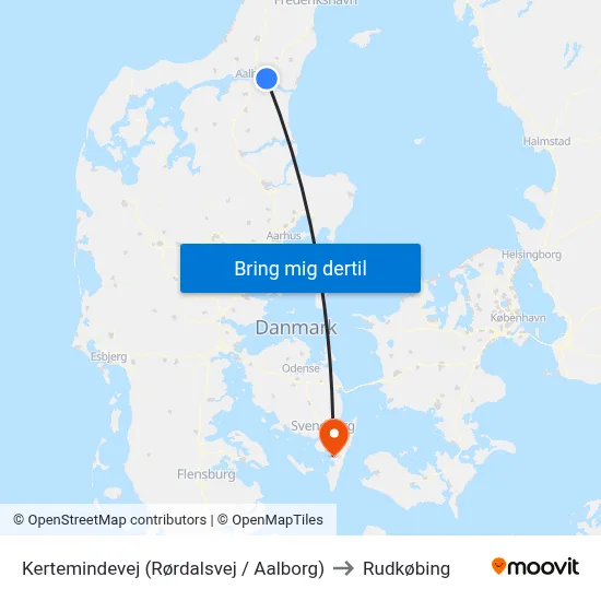 Kertemindevej (Rørdalsvej / Aalborg) to Rudkøbing map