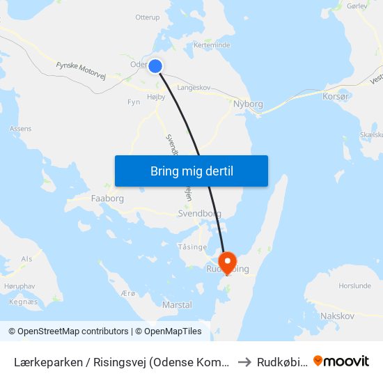 Lærkeparken / Risingsvej (Odense Kommune) to Rudkøbing map