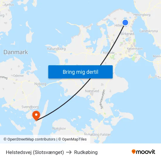 Helstedsvej (Slotsvænget) to Rudkøbing map