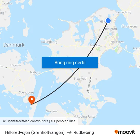 Hillerødvejen (Grønholtvangen) to Rudkøbing map