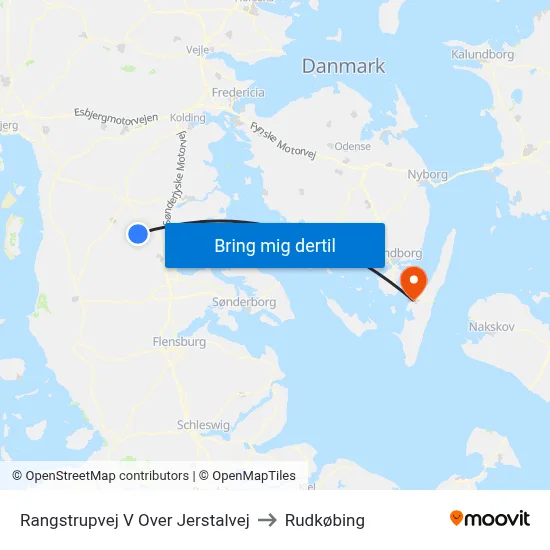 Rangstrupvej V Over Jerstalvej to Rudkøbing map