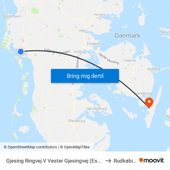 Gjesing Ringvej V Vester Gjesingvej (Esbjerg) to Rudkøbing map