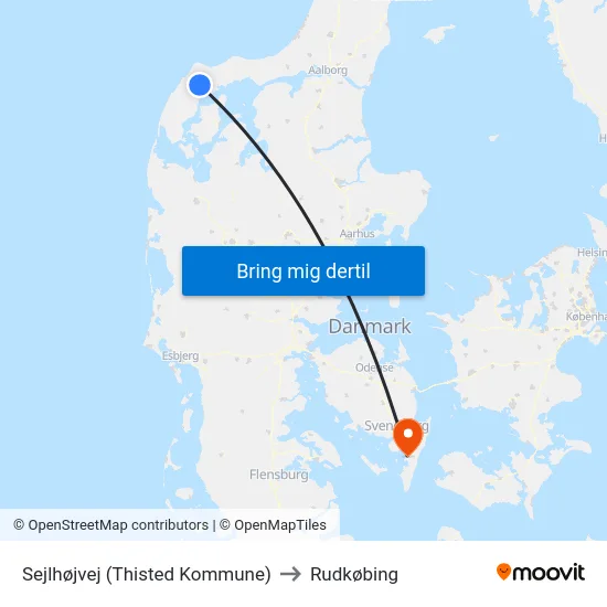 Sejlhøjvej (Thisted Kommune) to Rudkøbing map