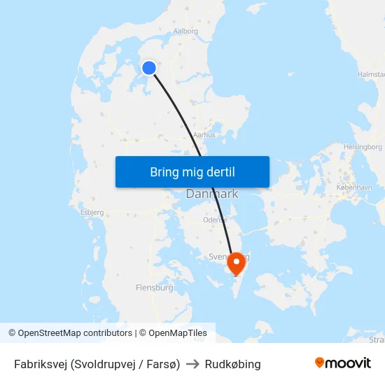 Fabriksvej (Svoldrupvej / Farsø) to Rudkøbing map