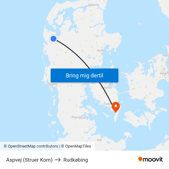Aspvej (Struer Kom) to Rudkøbing map