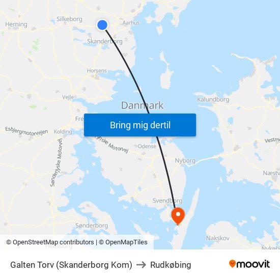 Galten Torv (Skanderborg Kom) to Rudkøbing map