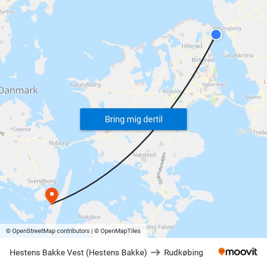 Hestens Bakke Vest (Hestens Bakke) to Rudkøbing map