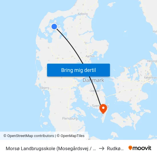 Morsø Landbrugsskole (Mosegårdsvej / Vodstrup) to Rudkøbing map