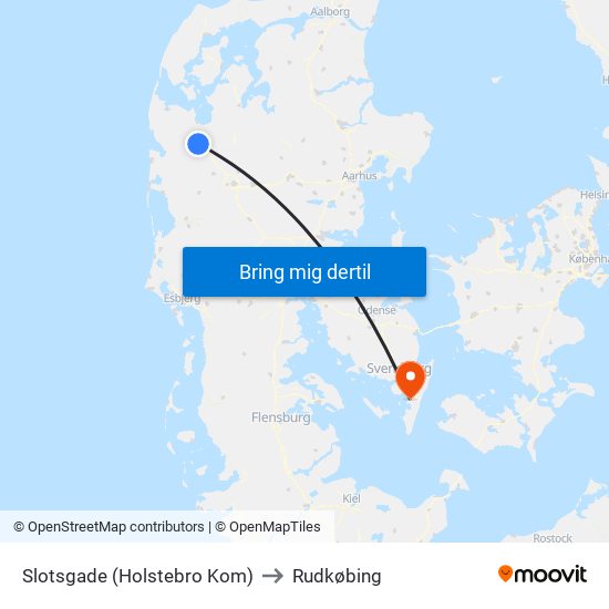 Slotsgade (Holstebro Kom) to Rudkøbing map