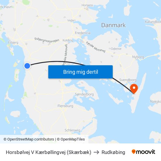 Horsbølvej V Kærbøllingvej (Skærbæk) to Rudkøbing map