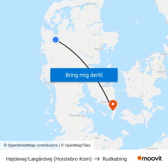 Højdevej/Lægårdvej (Holstebro Kom) to Rudkøbing map