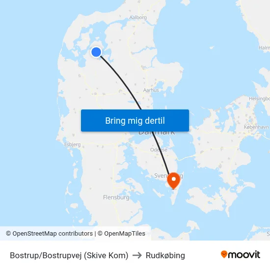 Bostrup/Bostrupvej (Skive Kom) to Rudkøbing map