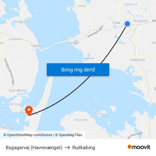 Bygagervej (Havrevænget) to Rudkøbing map