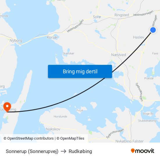 Sonnerup (Sonnerupvej) to Rudkøbing map