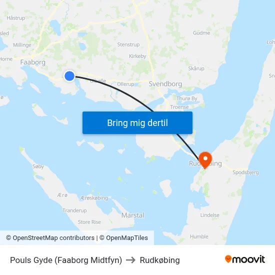 Pouls Gyde (Faaborg Midtfyn) to Rudkøbing map