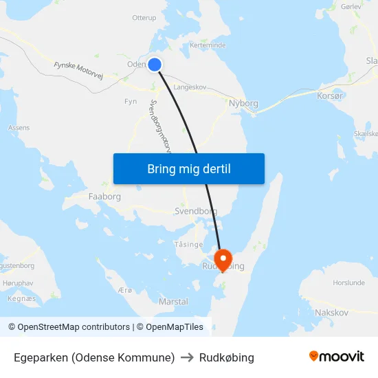 Egeparken (Odense Kommune) to Rudkøbing map