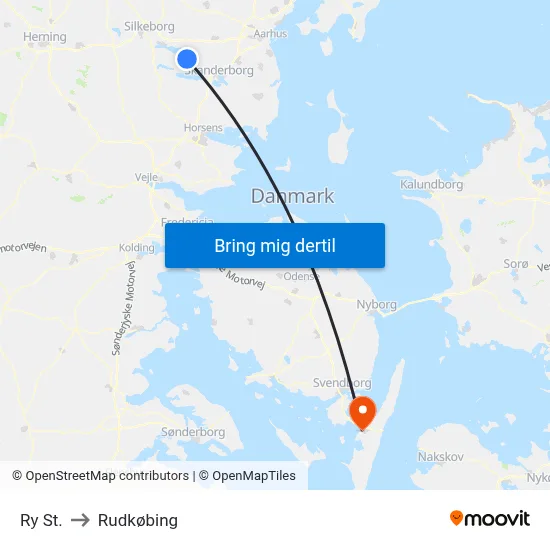 Ry St. to Rudkøbing map