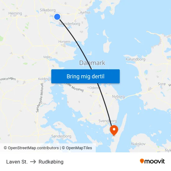 Laven St. to Rudkøbing map