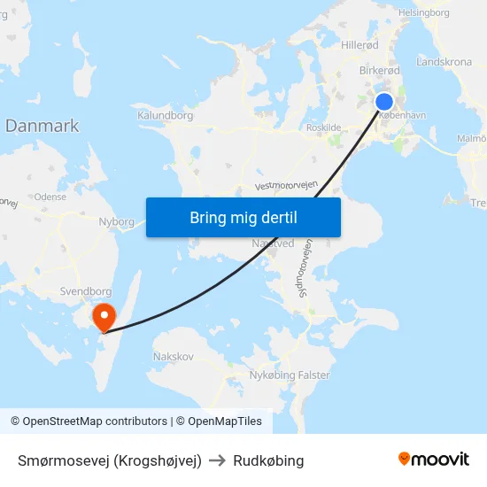 Smørmosevej (Krogshøjvej) to Rudkøbing map