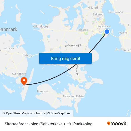 Skottegårdsskolen (Saltværksvej) to Rudkøbing map