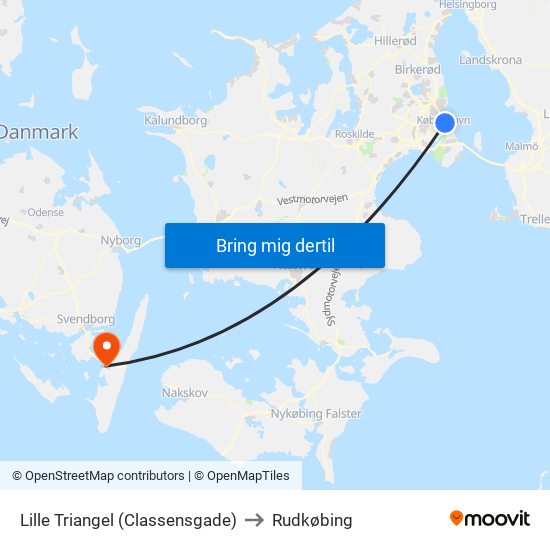 Lille Triangel (Classensgade) to Rudkøbing map