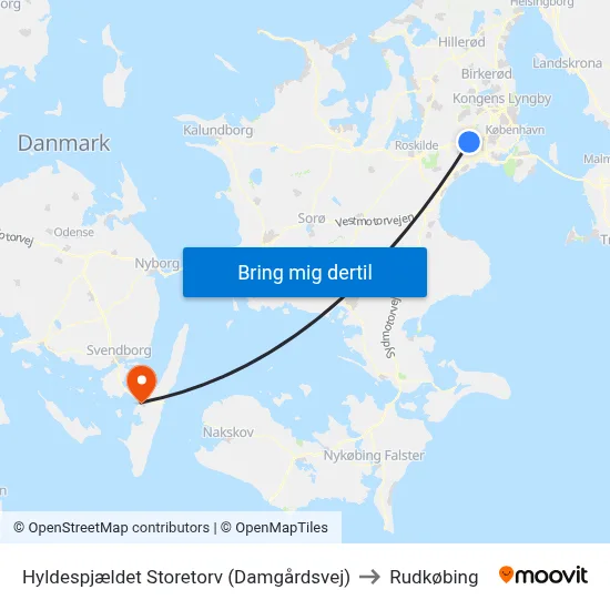 Hyldespjældet Storetorv (Damgårdsvej) to Rudkøbing map