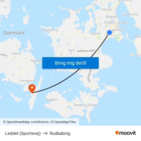 Leddet (Sportsvej) to Rudkøbing map
