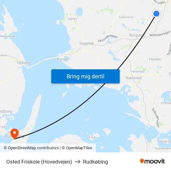 Osted Friskole (Hovedvejen) to Rudkøbing map