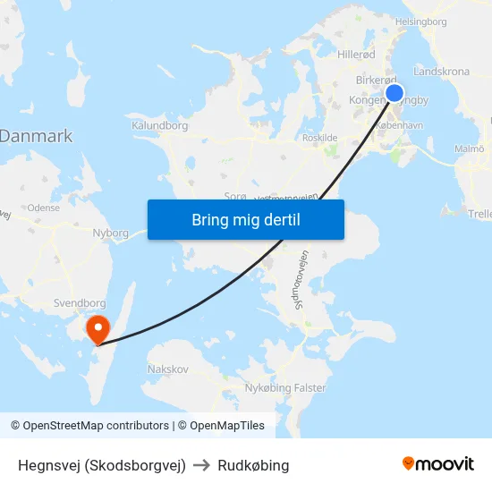 Hegnsvej (Skodsborgvej) to Rudkøbing map