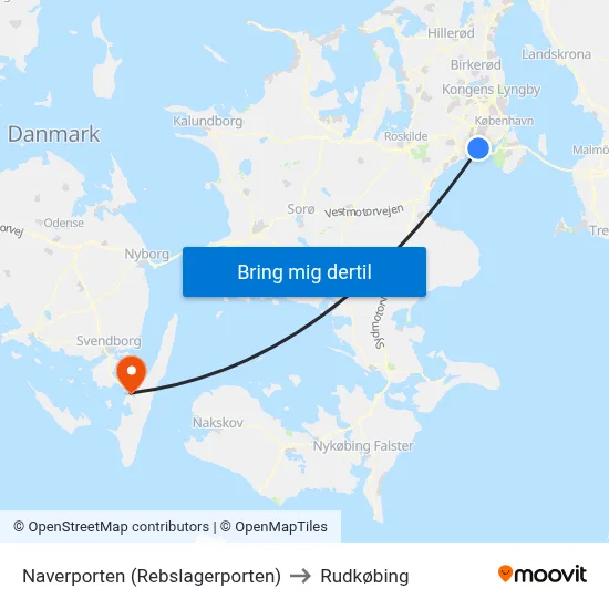 Naverporten (Rebslagerporten) to Rudkøbing map