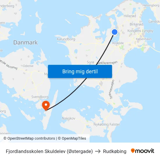 Fjordlandsskolen Skuldelev (Østergade) to Rudkøbing map