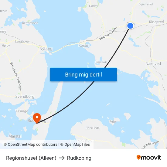 Regionshuset (Alleen) to Rudkøbing map
