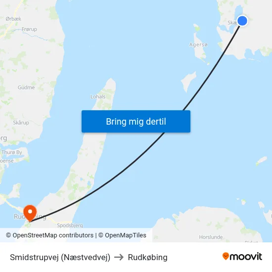 Smidstrupvej (Næstvedvej) to Rudkøbing map
