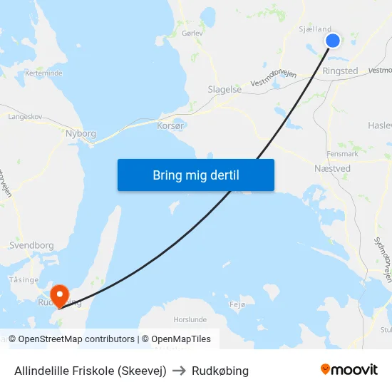 Allindelille Friskole (Skeevej) to Rudkøbing map