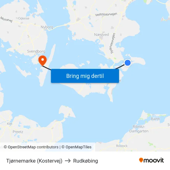 Tjørnemarke (Kostervej) to Rudkøbing map