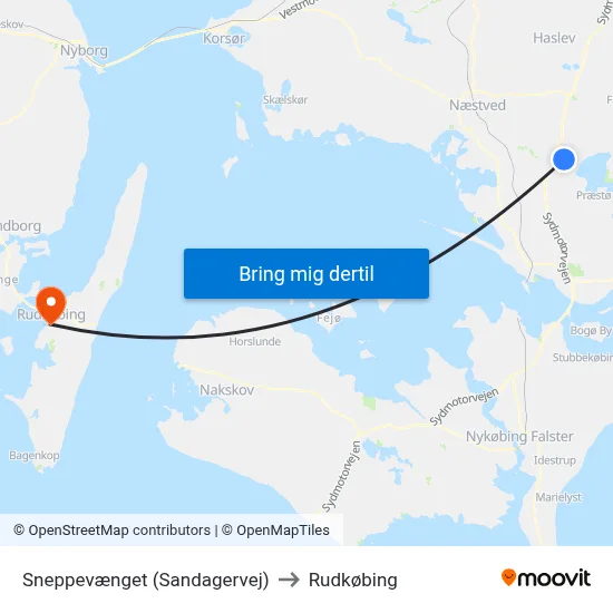 Sneppevænget (Sandagervej) to Rudkøbing map