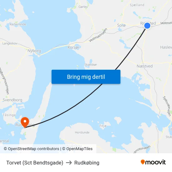 Torvet (Sct Bendtsgade) to Rudkøbing map