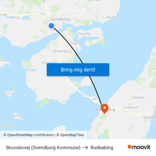 Skovsbovej (Svendborg Kommune) to Rudkøbing map
