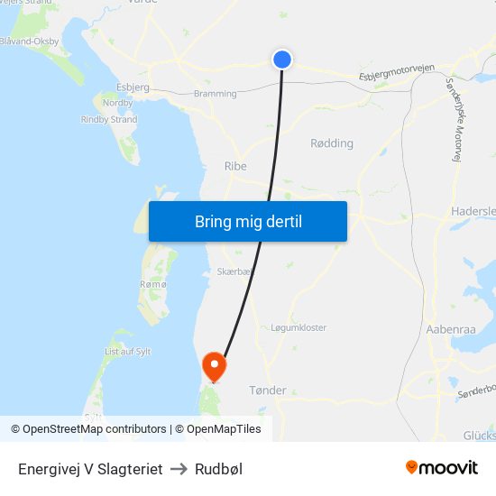 Energivej V Slagteriet to Rudbøl map